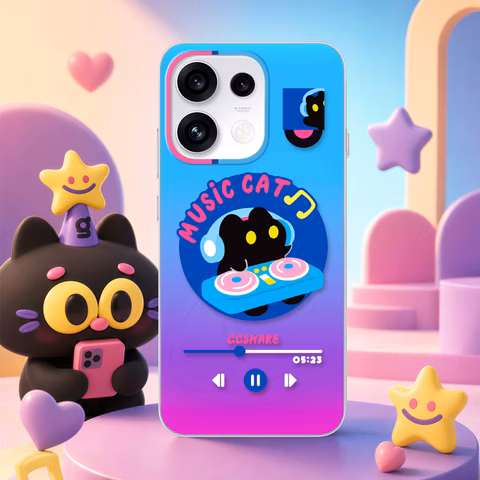 OPPO 原廠 Reno16 F 唱片貓磁吸保護殼